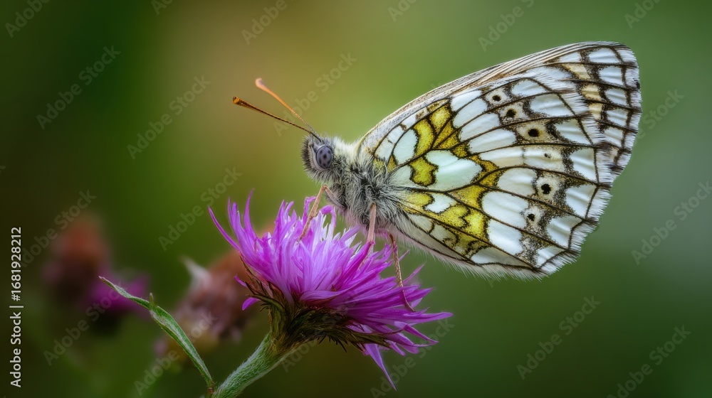 butterfly on flower on white background butterfly on flower on white background