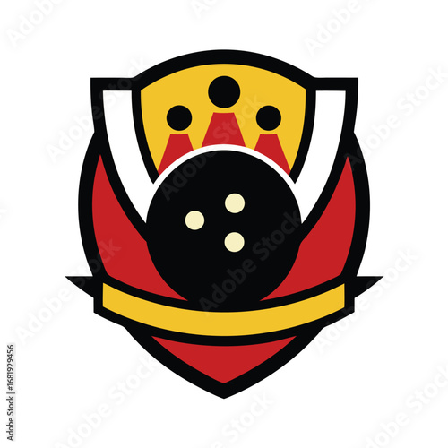 Vector Emblem Design Bowling Club Illustration