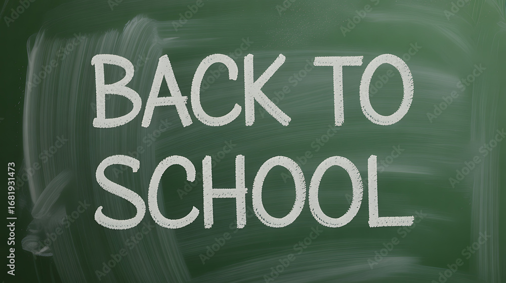 Obraz premium Back to School: A chalkboard message with the words Back to School prominently displayed, signaling the start of a new academic year or semester.