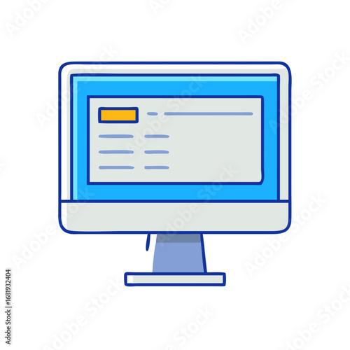 Modern Computer Monitor with Graphical Interface Design and Menu Display