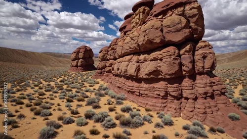 Majestic Weathered Stone Structures in Arid and Secluded Terrain