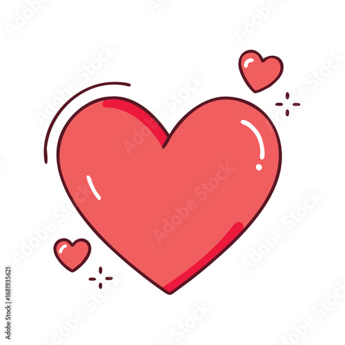 Collection of adorable cartoon heart illustrations expressing love and Valentine's themes
