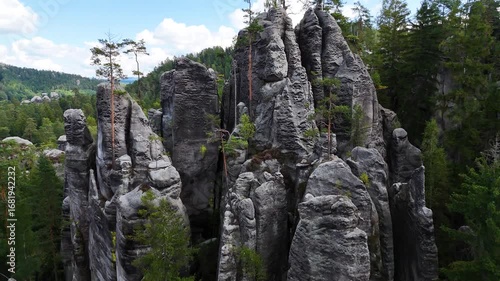 Adršpach Rocks between the Teplice Mountains drone flyover