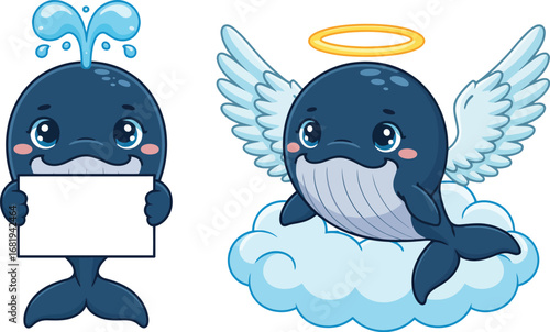 Cute whale cartoon vector illustration adorable whale images