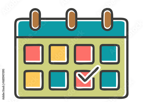 Stay organized with this modern calendar showing a task completed, great for planners, appointment reminders, and productivity themes