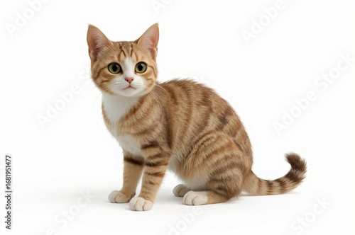 Wallpaper Mural Orange tabby kitten sitting, studio, white background, pet adoption Torontodigital.ca