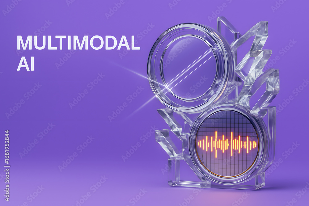 Fototapeta premium Multimodal AI Elegance with Abstract Fluidity for Integrated Artificial Intelligence Applications