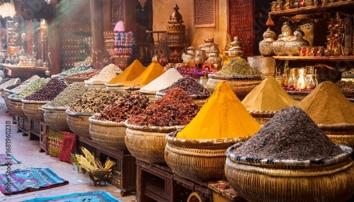 Wallpaper Mural a bustling spice souk in dubai with stalls filled with exotic spices and incense Torontodigital.ca