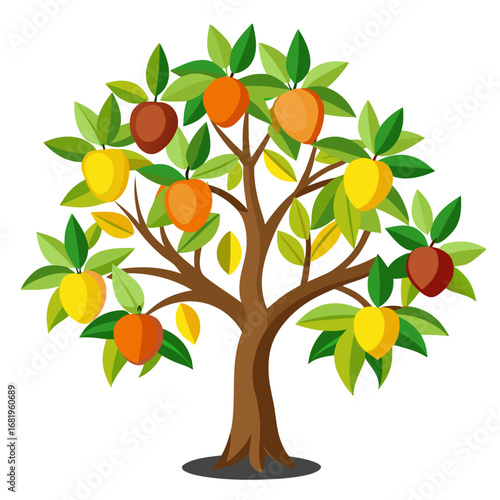 vector illustration of an apple tree