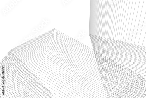 Abstract architectual drawing vector 3d illustration