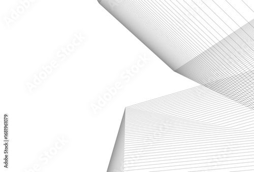 Abstract architectual drawing vector 3d illustration