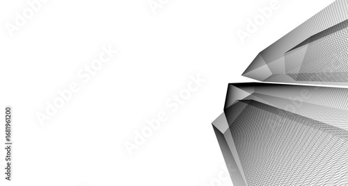 Abstract architectual drawing vector 3d illustration