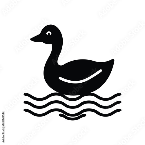 Duck on Water Vector Art