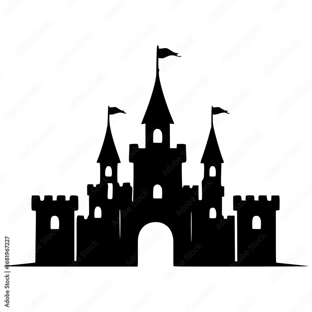 Obraz premium Spooky haunted house silhouette