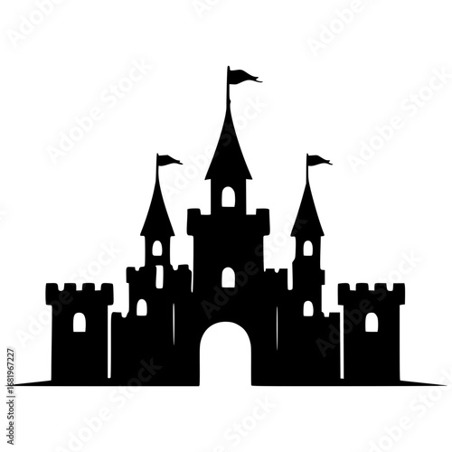 Spooky haunted house silhouette
