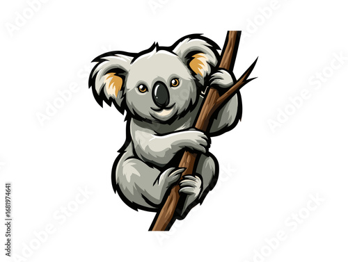 Koala resting on a branch in a natural habitat