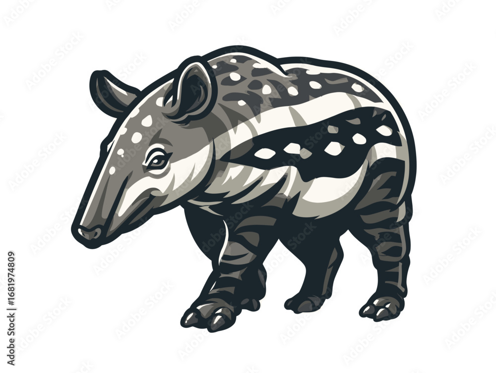 Fototapeta premium Tapir walking in nature