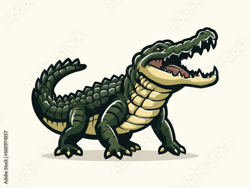 Cartoon crocodile with an animated style