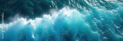 Aerial view of powerful water discharge into ocean , nature, white, water