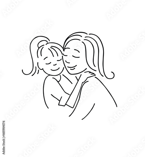Mother and child loving icon vactor image.eps
