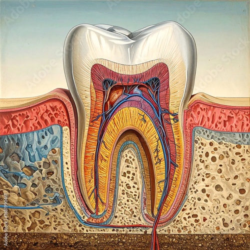 Cross-section of a tooth