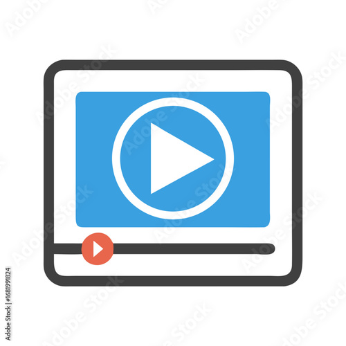 Flat design video play logo for apps and websites