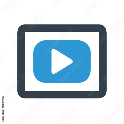 Flat design video play logo for apps and websites