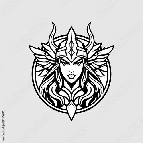 Circle Crest Valkyrie Symbol