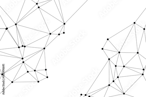 Global network connection background for banner design. Abstract line background with connecting dots and lines. Network Connecting dot polygon social network communication. Internet technology.