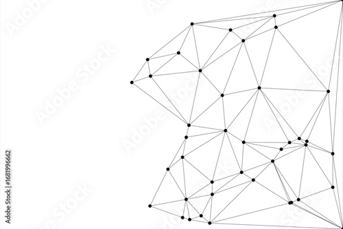 Global network connection background for banner design. Abstract line background with connecting dots and lines. Network Connecting dot polygon social network communication. Internet technology.