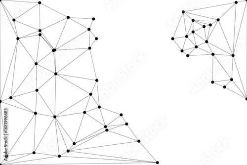 Global network connection background for banner design. Abstract line background with connecting dots and lines. Network Connecting dot polygon social network communication. Internet technology.