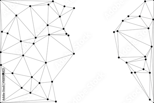Global network connection background for banner design. Abstract line background with connecting dots and lines. Network Connecting dot polygon social network communication. Internet technology.