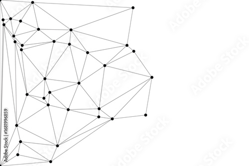 Global network connection background for banner design. Abstract line background with connecting dots and lines. Network Connecting dot polygon social network communication. Internet technology.