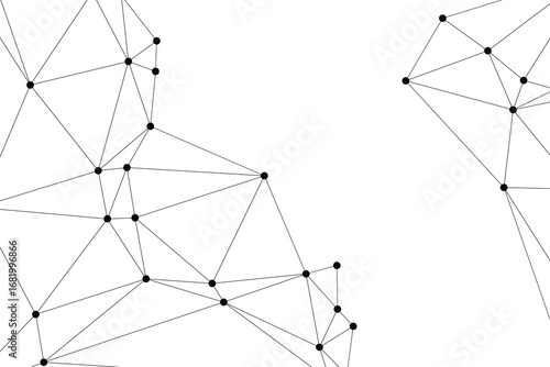 Global network connection background for banner design. Abstract line background with connecting dots and lines. Network Connecting dot polygon social network communication. Internet technology.
