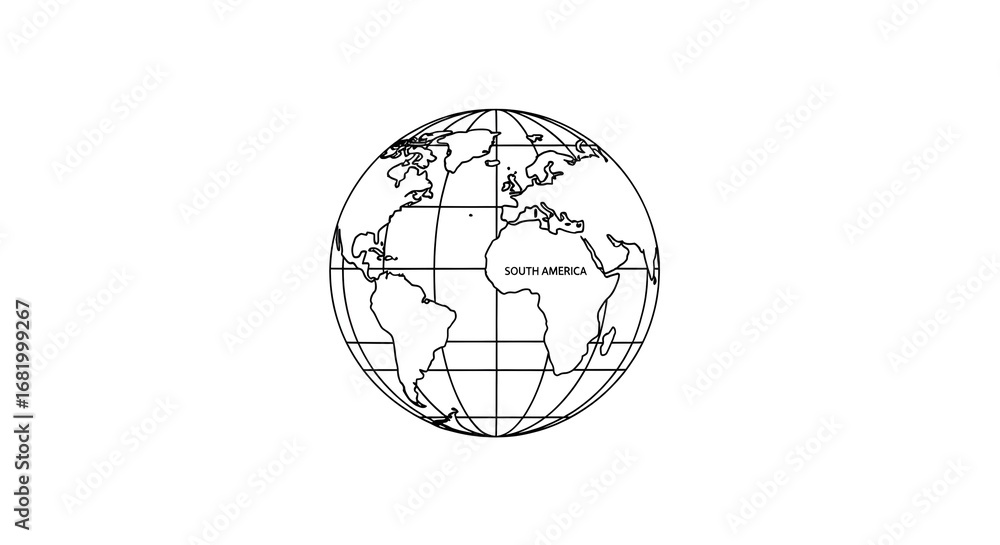Fototapeta premium World Globe Outline