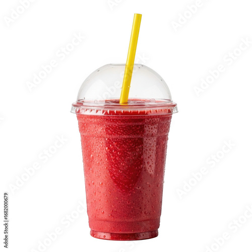 Red smoothie isolated on transparent background