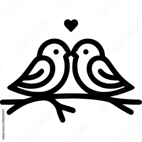 Minimalistische Liebesvögel-Icon - 6
