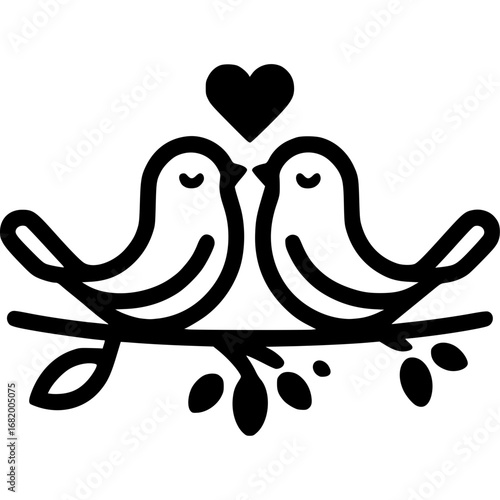 Minimalistische Liebesvögel-Icon - 1