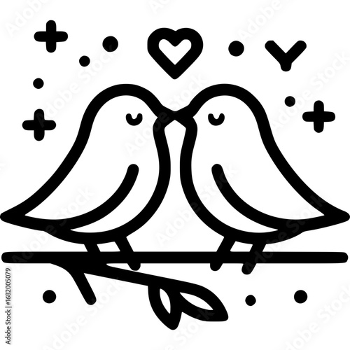 Minimalistische Liebesvögel-Icon - 10