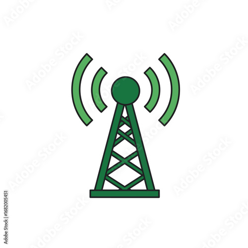 Communication Tower Illustration, Technology Environment, Digital Viewpoint Concept
