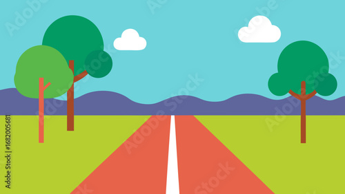 Simple Two Lane Jogging Track in a Public Park for Exercise