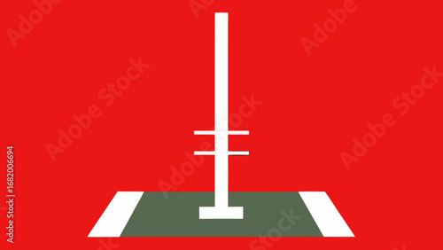 First Down Line Marker Vector Illustration for American Football Field