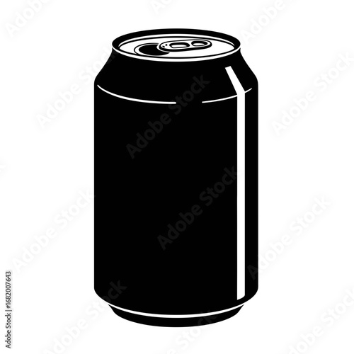 Soda Can Silhouette Icon – Beverage Drink Tin Container Design