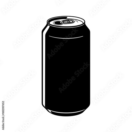 Soda Can Silhouette Icon – Beverage Drink Tin Container Design