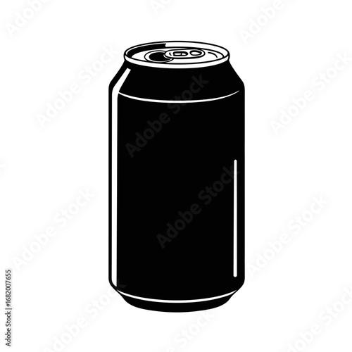 Soda Can Silhouette Icon – Beverage Drink Tin Container Design