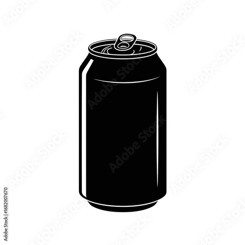 Soda Can Silhouette Icon – Beverage Drink Tin Container Design