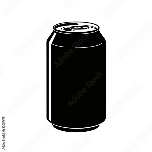 Soda Can Silhouette Icon – Beverage Drink Tin Container Design