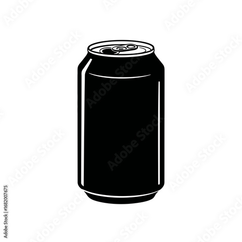 Soda Can Silhouette Icon – Beverage Drink Tin Container Design