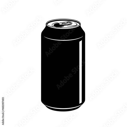 Soda Can Silhouette Icon – Beverage Drink Tin Container Design