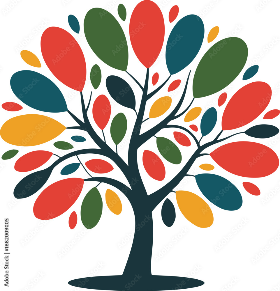 Obraz premium colorful abstract tree with round shape